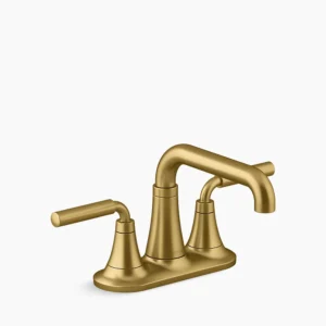 Kohler Tone Centerset bathroom sink faucet, 1.0 gpm – Vibrant Brushed Moderne Brass