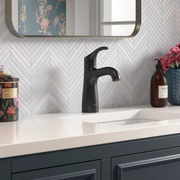 Kohler Simplice Single-handle bathroom sink faucet, 1.0 gpm - Vibrant Brushed Nickel - Image 2