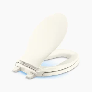 Kohler Transitions Nightlight ReadyLatch Quiet-Close‚ elongated toilet seat – Biscuit