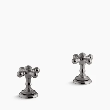 Kohler Artifacts Cross bathroom sink faucet handles - Vibrant Titanium