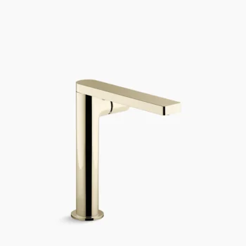 Kohler Composed Tall single-handle bathroom sink faucet with Cylindrical handle, 1.2 gpm - Vibrant French Gold