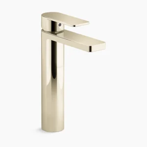 Kohler Parallel Tall single-handle bathroom sink faucet, 1.0 gpm – Vibrant French Gold