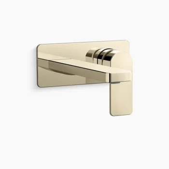 Kohler Parallel Wall-mount single-handle bathroom sink faucet, 1.2 gpm - Vibrant French Gold