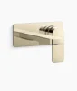 Kohler Parallel Wall-mount single-handle bathroom sink faucet, 1.2 gpm – Vibrant French Gold