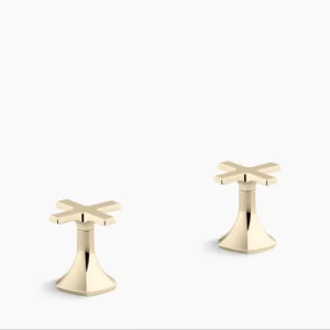 Kohler Occasion Cross bathroom sink faucet handles – Vibrant French Gold