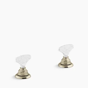 Kohler Artifacts Howlite T-handle bathroom sink faucet handles – Vibrant French Gold