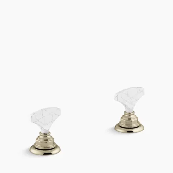 Kohler Artifacts Howlite T-handle bathroom sink faucet handles - Vibrant French Gold
