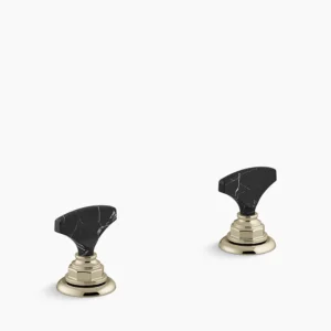 Kohler Artifacts Nero Marquina T-handle bathroom sink faucet handles – Vibrant French Gold