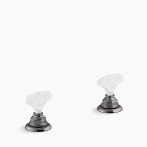 Kohler Artifacts Howlite T-handle bathroom sink faucet handles – Vibrant Titanium
