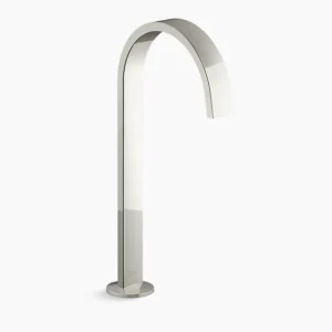 Kohler Purist Bathroom sink faucet spout with Ribbon design, 1.2 gpm – Vibrant Polished Nickel