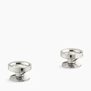 Kohler Components Industrial bathroom sink faucet handles – Vibrant Polished Nickel
