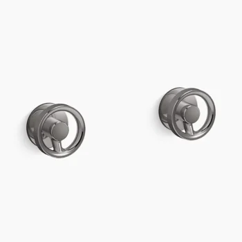 Kohler Components Wall-mount bathroom sink faucet Industrial handle trim - Vibrant Titanium