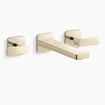 Kohler Parallel Wall-mount bathroom sink faucet trim, 1.2 gpm - Vibrant French Gold