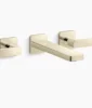 Kohler Parallel Wall-mount bathroom sink faucet trim, 1.2 gpm – Vibrant French Gold