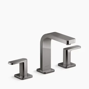 Kohler Parallel Widespread bathroom sink faucet, 0.5 gpm – Titanium