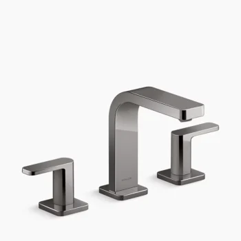 Kohler Parallel Widespread bathroom sink faucet, 0.5 gpm - Titanium
