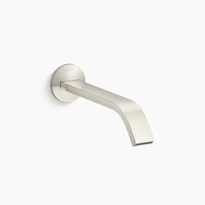 Kohler Components Wall-mount bathroom sink faucet spout with Ribbon design, 1.2 gpm – Vibrant Polished Nickel