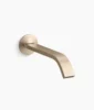 Kohler Components Wall-mount bathroom sink faucet spout with Ribbon design, 1.2 gpm – Vibrant Brushed Bronze