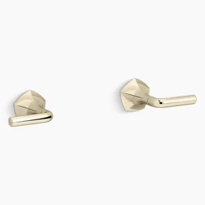 Kohler Occasion Wall-mount bathroom sink faucet Lever handle trim, 1.2 gpm – Vibrant French Gold