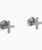 Kohler Occasion Wall-mount bathroom sink faucet Cross handle trim, 1.2 gpm – Vibrant Titanium