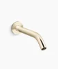 Kohler Components Wall-mount bathroom sink faucet spout with Tube design, 1.2 gpm – Vibrant French Gold