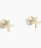 Kohler Occasion Wall-mount bathroom sink faucet Cross handle trim, 1.2 gpm – Vibrant French Gold