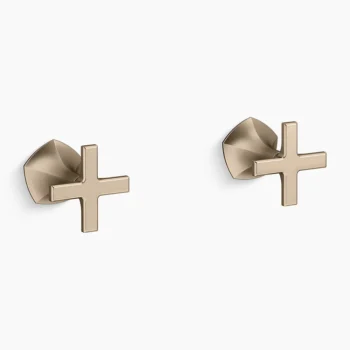 Kohler Occasion Wall-mount bathroom sink faucet Cross handle trim, 1.2 gpm - Vibrant Brushed Bronze
