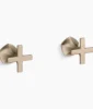 Kohler Occasion Wall-mount bathroom sink faucet Cross handle trim, 1.2 gpm – Vibrant Brushed Bronze