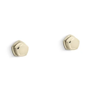 Kohler Occasion Wall-mount bathroom sink faucet Knob handle trim, 1.2 gpm – Vibrant French Gold