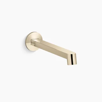 Kohler Components Wall-mount bathroom sink faucet spout with Row design, 1.2 gpm - Vibrant French Gold