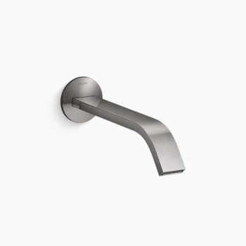 Kohler Components Wall-mount bathroom sink faucet spout with Ribbon design, 1.2 gpm - Vibrant Titanium