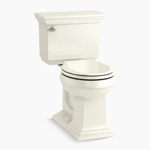 Kohler Memoirs Stately ContinuousClean two-piece round-front toilet, 1.28 gpf – Biscuit