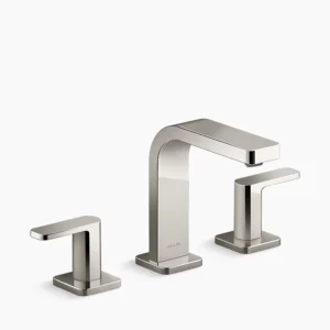 Kohler Parallel Widespread bathroom sink faucet, 0.5 gpm – Vibrant Polished Nickel
