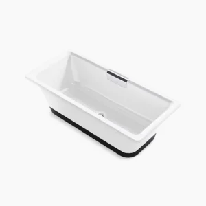 Kohler Volute‚ 63″ x 28-3/8″ freestanding bath with base – White