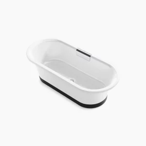 Kohler Volute‚ 63″ x 28-3/8″ freestanding bath with base – White