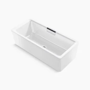 Kohler Volute‚ 63″ x 28-3/8″ freestanding bath with shroud – White