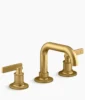 Kohler Castia by Studio McGee Widespread bathroom sink faucet, 1.0 gpm – Vibrant Brushed Moderne Brass