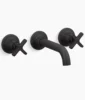 Kohler Castia by Studio McGee Wall-mount bathroom sink faucet trim, 1.2 gpm – Matte Black