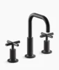 Kohler Purist Widespread bathroom sink faucet with Cross handles, 1.2 gpm – Matte Black