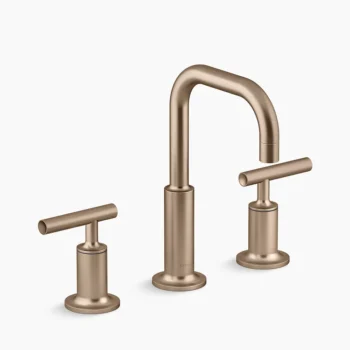 Kohler Purist Widespread bathroom sink faucet with Lever handles, 1.2 gpm - Vibrant Brushed Bronze