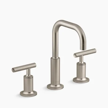 Kohler Purist Widespread bathroom sink faucet with Lever handles, 1.2 gpm - Vibrant Brushed Nickel