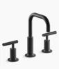 Kohler Purist Widespread bathroom sink faucet with Lever handles, 1.2 gpm – Matte Black