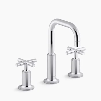 Kohler Purist Widespread bathroom sink faucet with Cross handles, 1.2 gpm - Polished Chrome