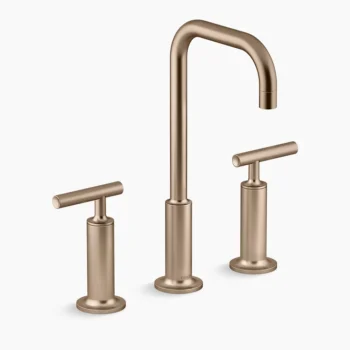 Kohler Purist Widespread bathroom sink faucet with Lever handles, 1.2 gpm - Vibrant Brushed Bronze