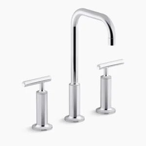 Kohler Purist Widespread bathroom sink faucet with Lever handles, 1.2 gpm – Polished Chrome