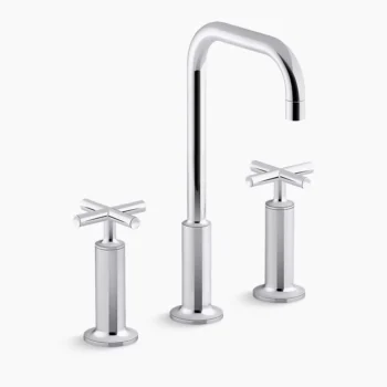 Kohler Purist Widespread bathroom sink faucet with Cross handles, 1.2 gpm - Polished Chrome