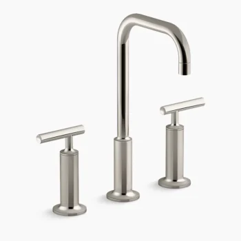 Kohler Purist Widespread bathroom sink faucet with Lever handles, 1.2 gpm - Vibrant Polished Nickel