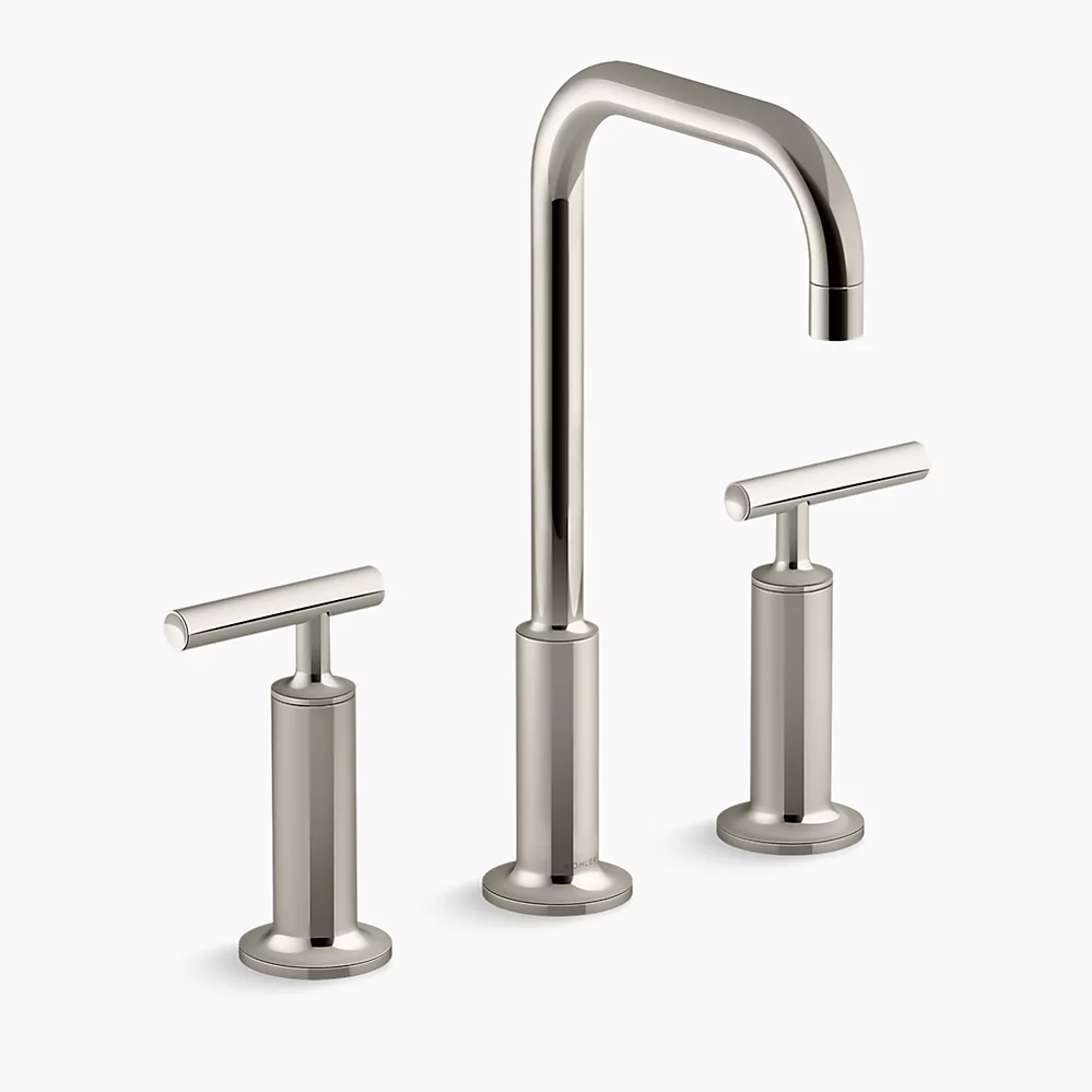 Kohler Purist Widespread bathroom sink faucet with Lever handles, 1.2 gpm - Vibrant Polished Nickel