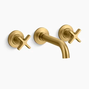Kohler Castia by Studio McGee Wall-mount bathroom sink faucet trim, 1.2 gpm – Vibrant Brushed Moderne Brass