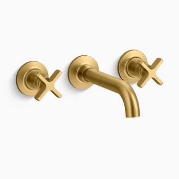 Kohler Castia by Studio McGee Wall-mount bathroom sink faucet trim, 1.2 gpm - Vibrant Brushed Moderne Brass